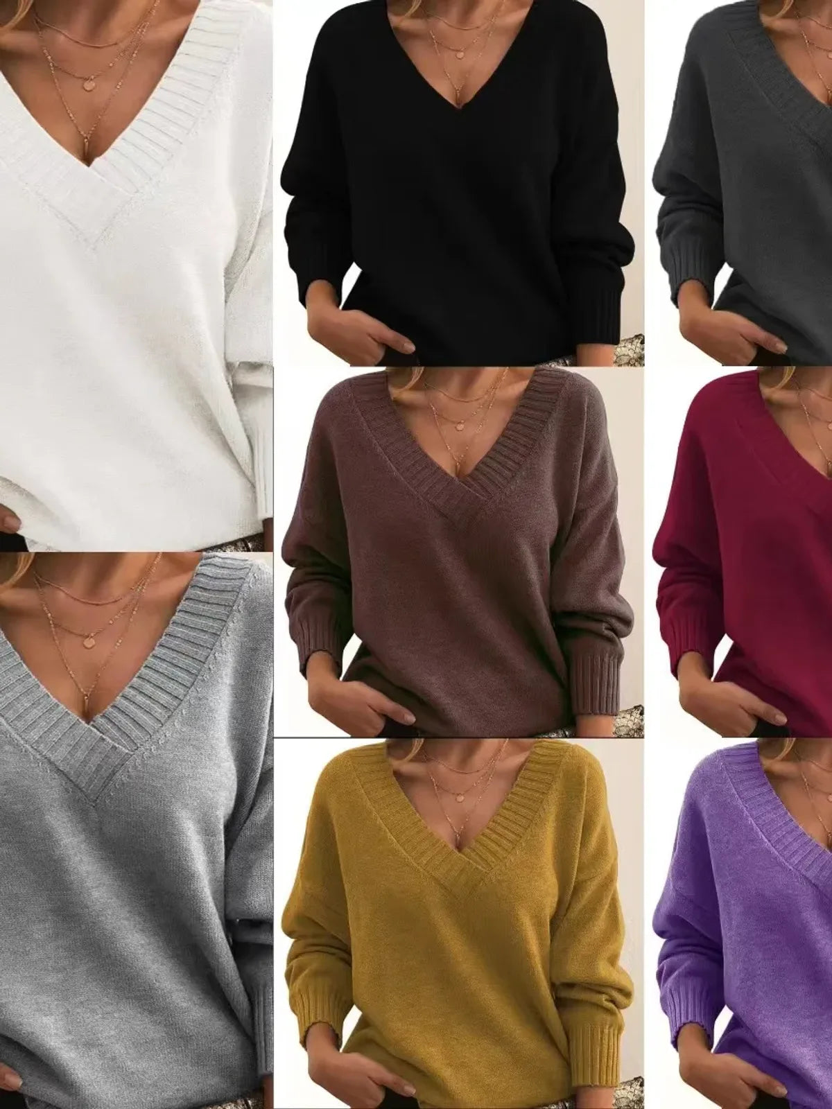 Pull Oversize Anouk, col V profond
