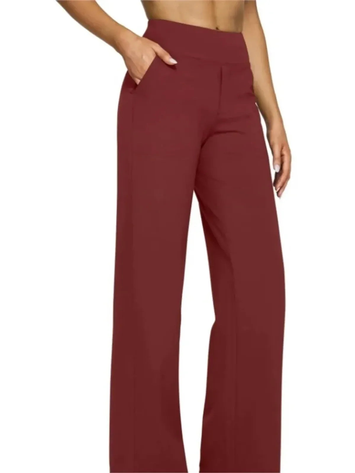 Pantalon Adrienne, maille taille haute