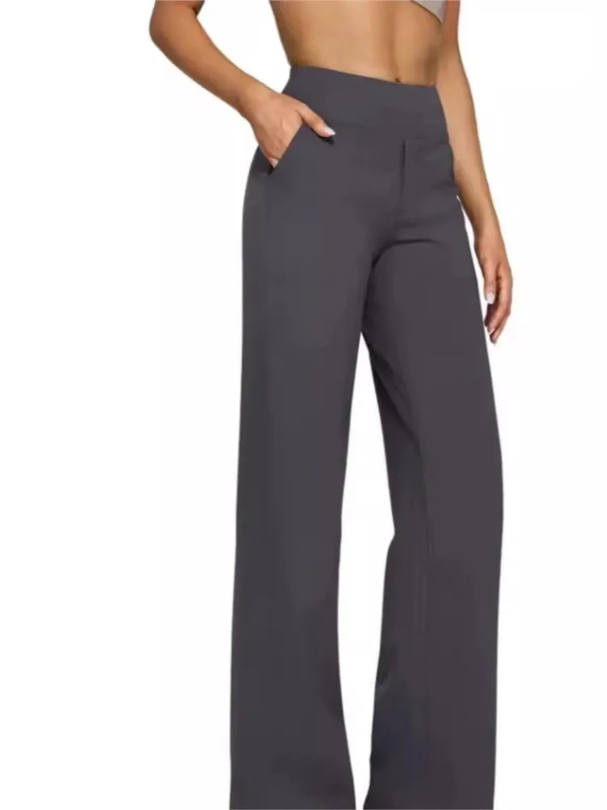 Pantalon Adrienne, maille taille haute