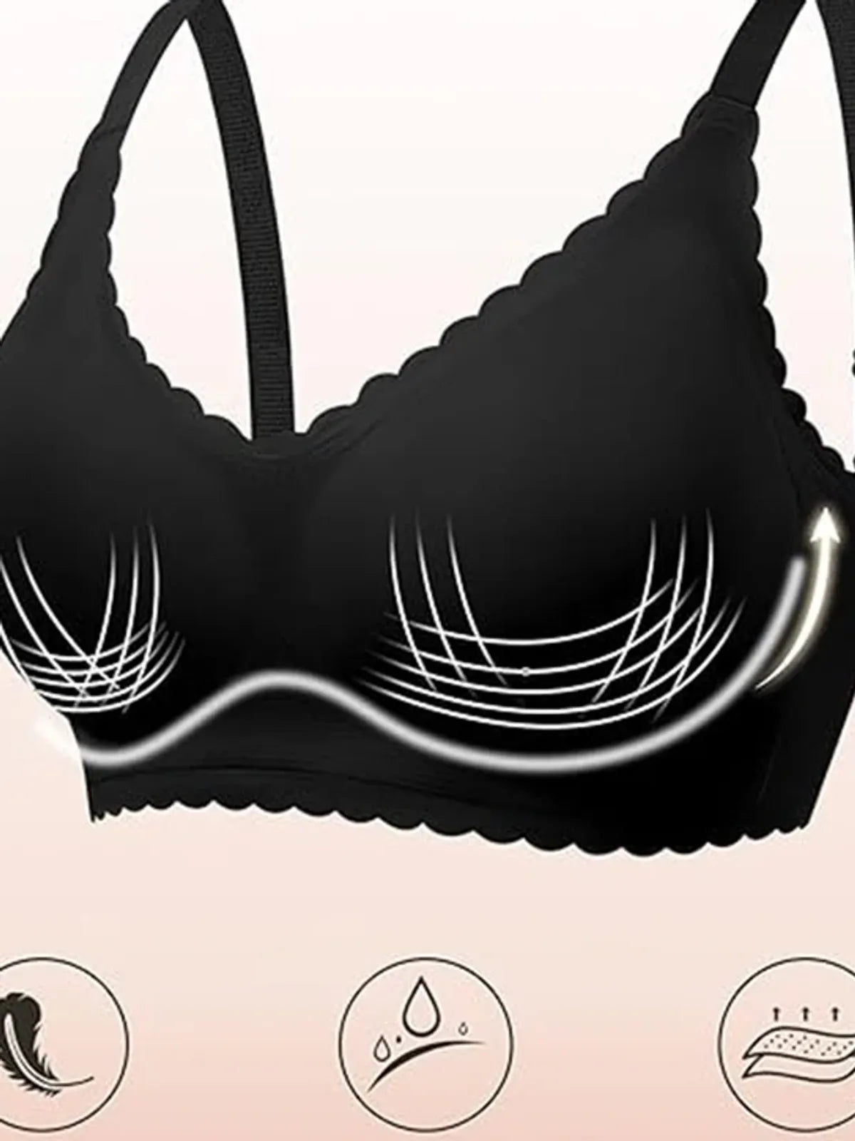 Soutien-gorge Douceur, sans couture col festonné