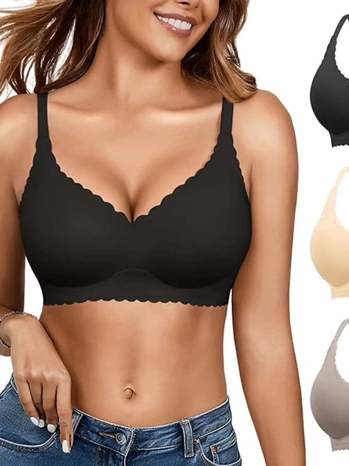 Soutien-gorge Douceur, sans couture col festonné