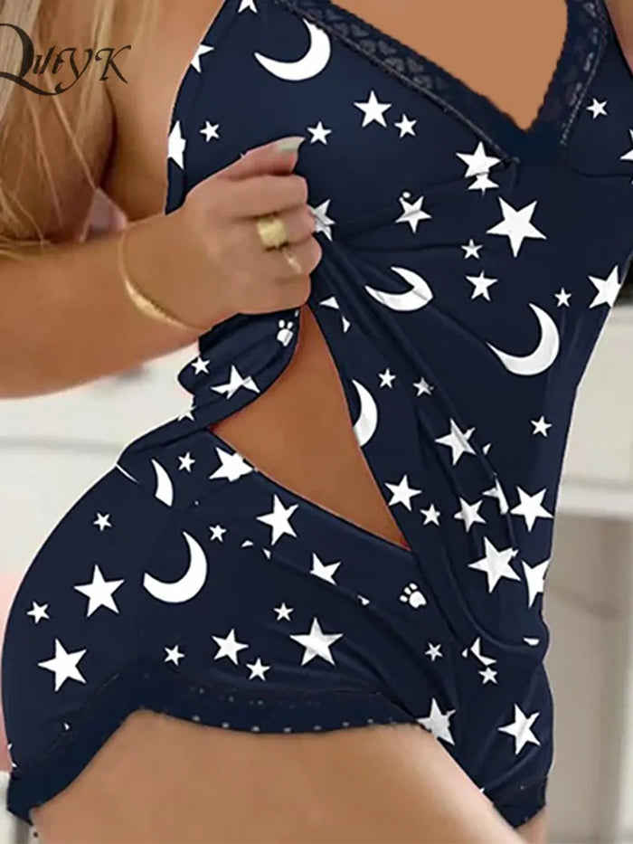 Pyjama Satin Rosalie, caraco et short