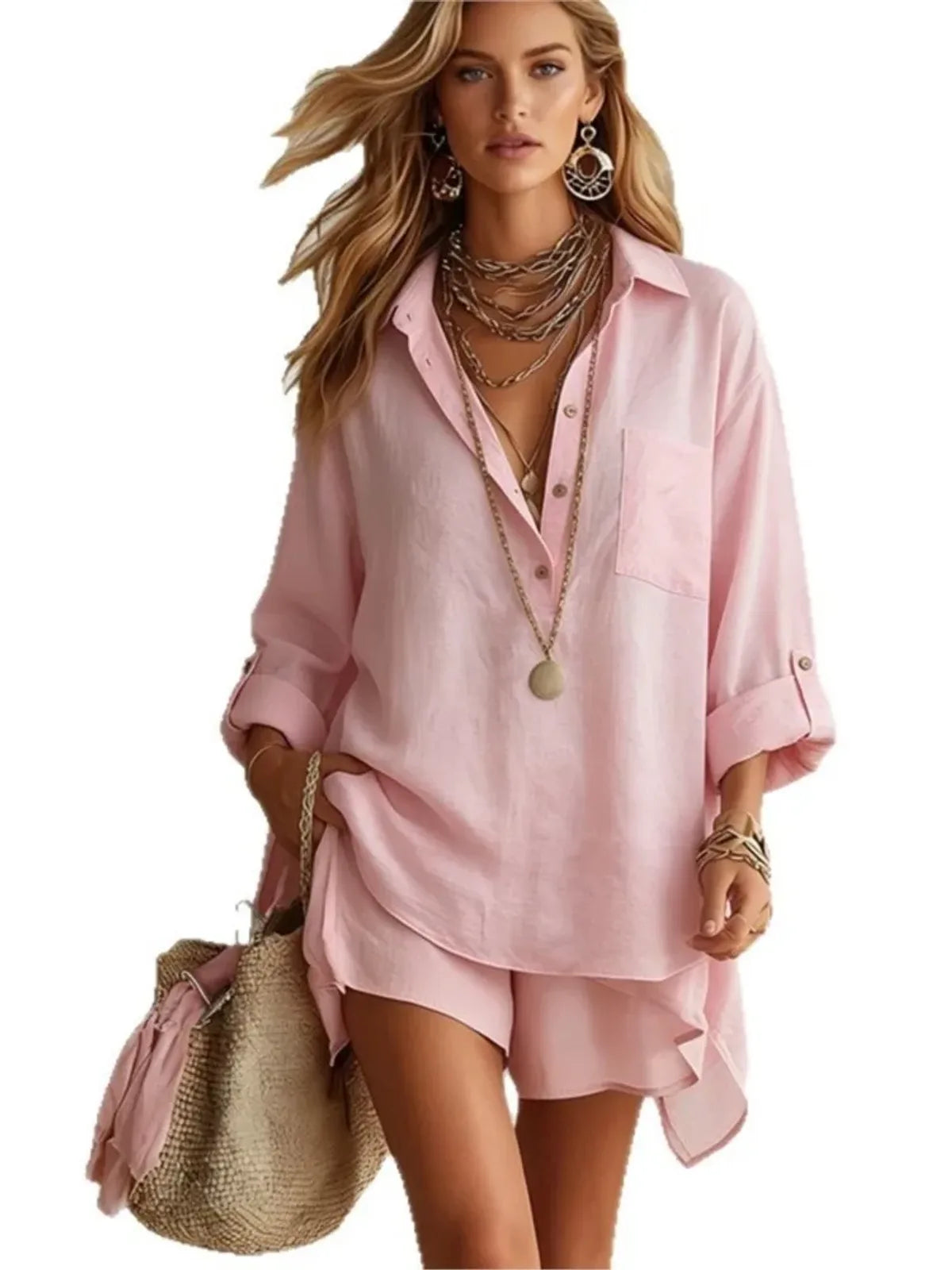Ensemble Chemise et Short Adèle, à poches
